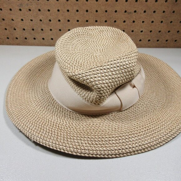 ERIC JAVITS womens tan braided UPF 50+ straw packable Squishee fedora hat OS main image 5